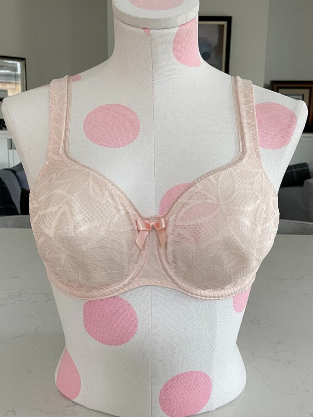 Rosa Faia Beautyfull Selena Lace Underwire Bra Pearl Rose Pink/Peach Sz 32E/70EU